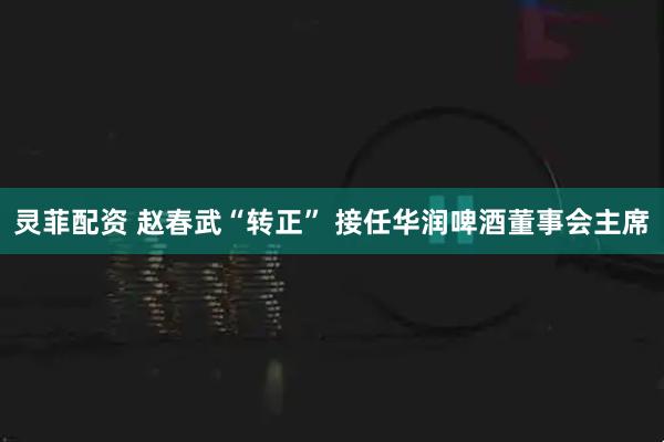 灵菲配资 赵春武“转正” 接任华润啤酒董事会主席
